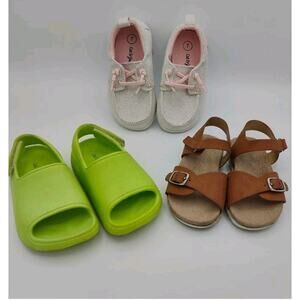 Lot of 3 Girls Shoes Size 7 Sandals & Slip On Shoes